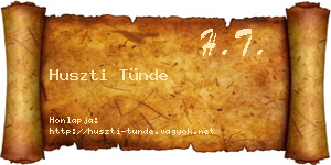 Huszti Tünde névjegykártya