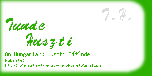 tunde huszti business card